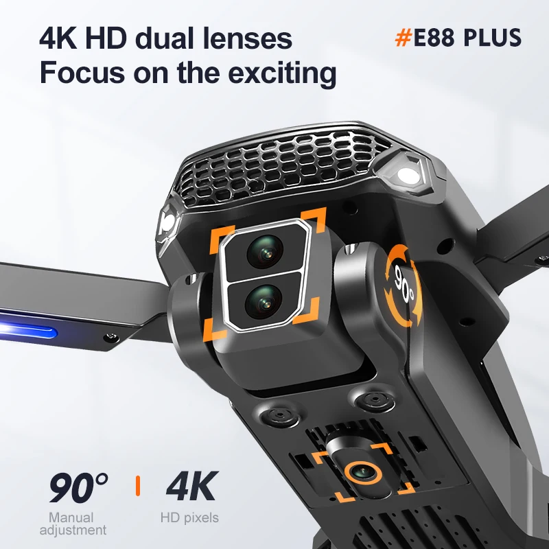 New E88 Plus Quadcopter Drone: - Drone Camera 4K recension och pris